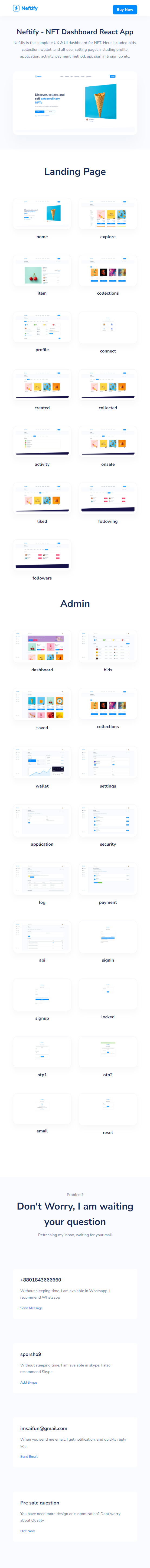 Neftify - NFT Marketplace Nextjs App + Dashboard + Light & Dark