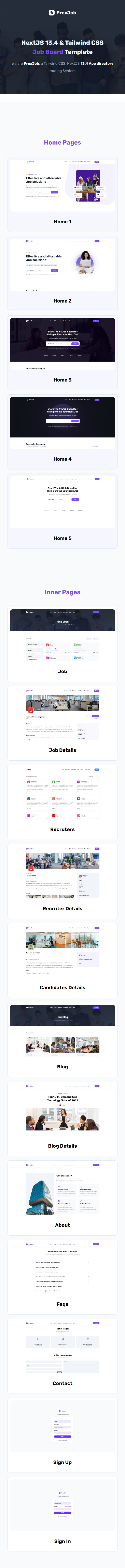 Prexjob | Job Board Nextjs Tailwindcss Listing Directory Template + Dashboard - 4